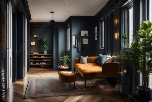 A home corridor with a focus on creating a cozy reading nook.