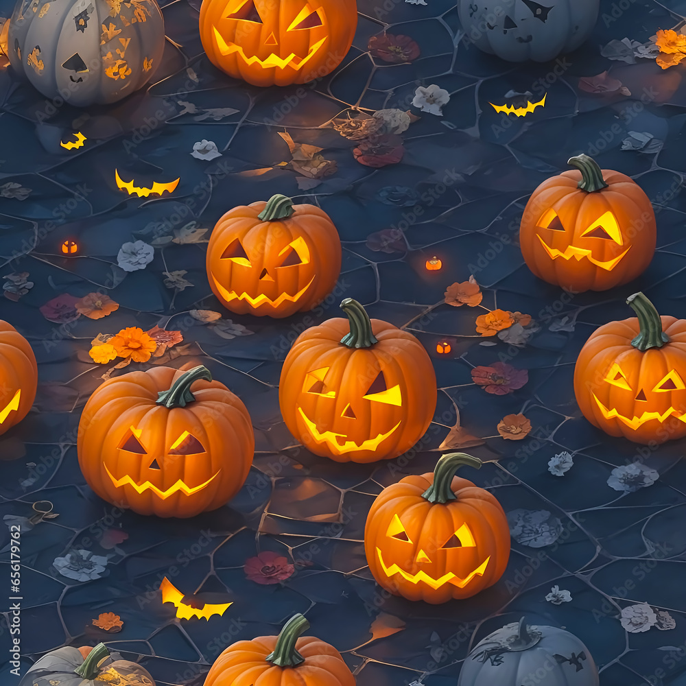Watercolor Halloween seamless pattern Watercolor Halloween seamless pattern