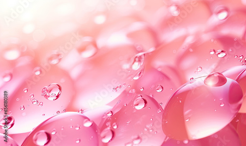 Translucent pink gel-like flowing liquid abstract background, natural organic renewal cosmetics, alternative medicine. Refreshing, cool organic skincare concept.