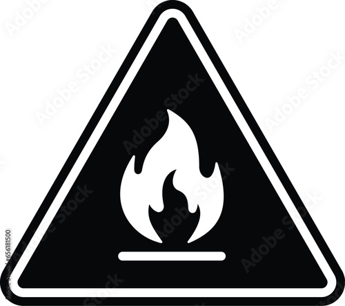 warning fire icon. vector illustration