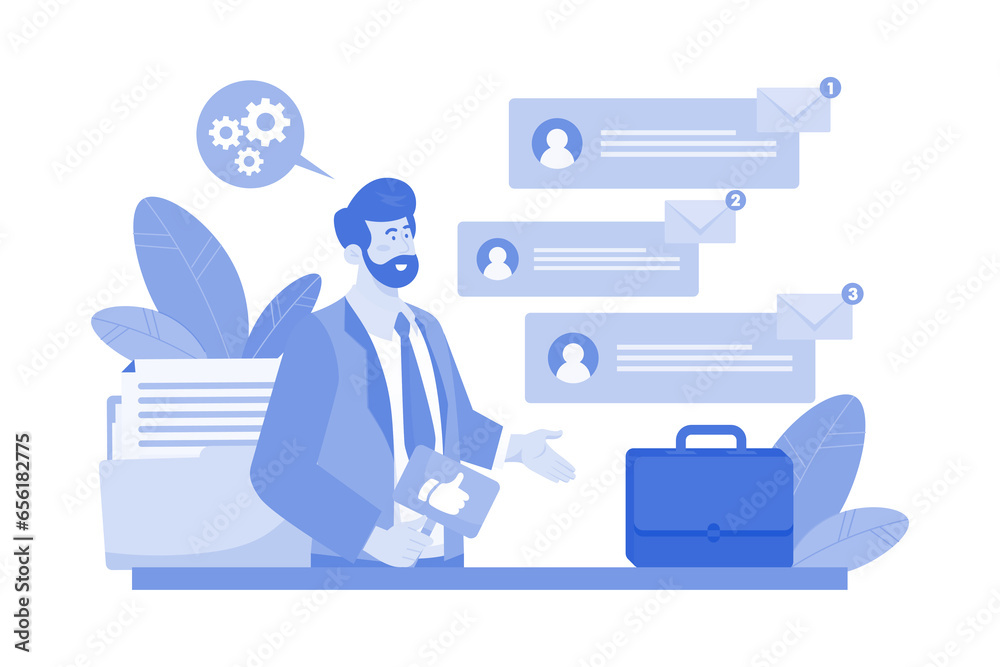 Email service allows organization and management of messages. Email service allows organization and management of messages.