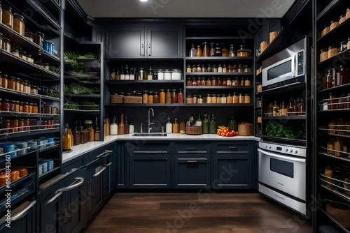 Hidden Pantry and Appliance Storage