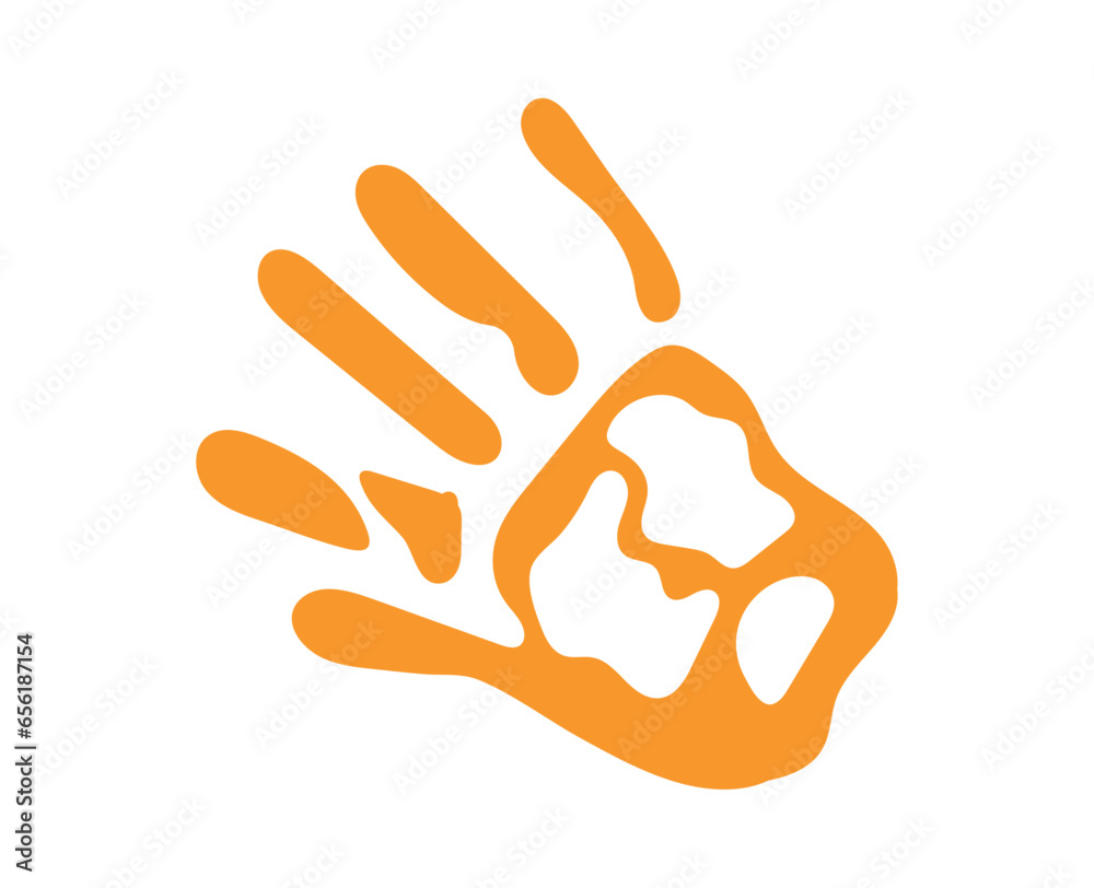 Obraz premium handprint paint color yellow