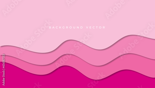 Stylish wavy papercut background design