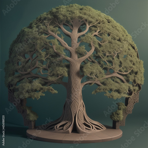 a celtic tree illustration, generative ai
