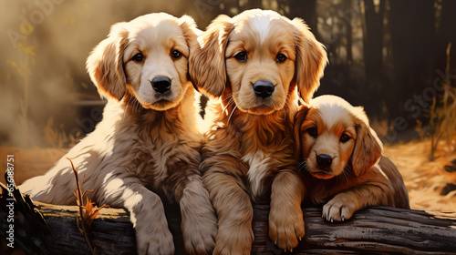 Stacks of realistic cute puppies stacked, HD, detailed textures, sharp focus, natural light, natural blurred background..