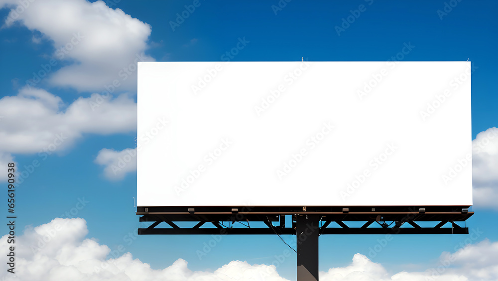 blank poster billboard screen mockup with sky and cloud background ai generated blank poster billboard screen mockup with sky and cloud background ai generated