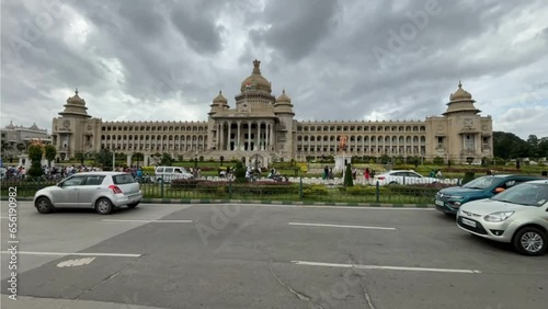 Timelapse of Vidhana Soudha on a cloudy day rare 4k visuals photo
