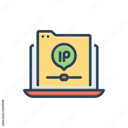 Color illustration  icon for ip 