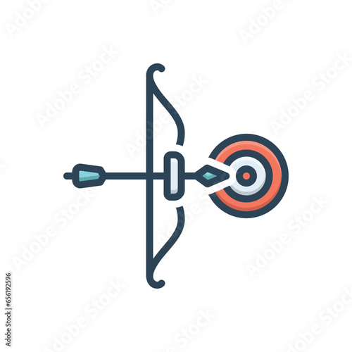 Color illustration  icon for archery 