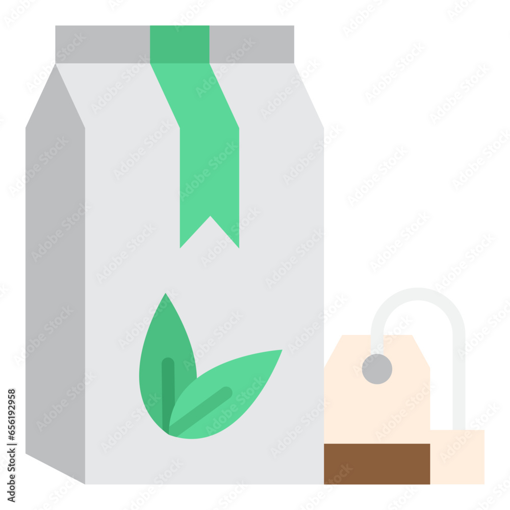 illustration of Tea Bag design Flat Icon illustration of Tea Bag design Flat Icon