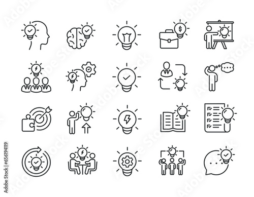 Idea thin line icons. Editable stroke. For website marketing design, logo, app, template, ui, etc. Vector illustration.