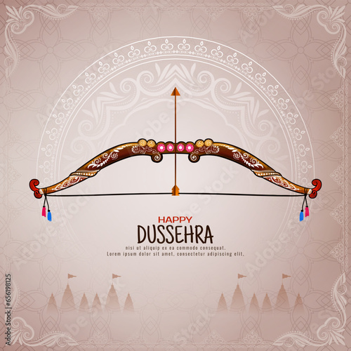 Fotografia Beautiful Happy Dussehra hindu festival greeting card design