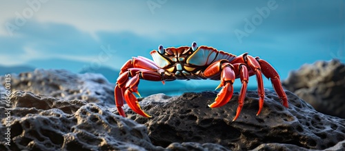 Galapagos crab on a rock © 2rogan