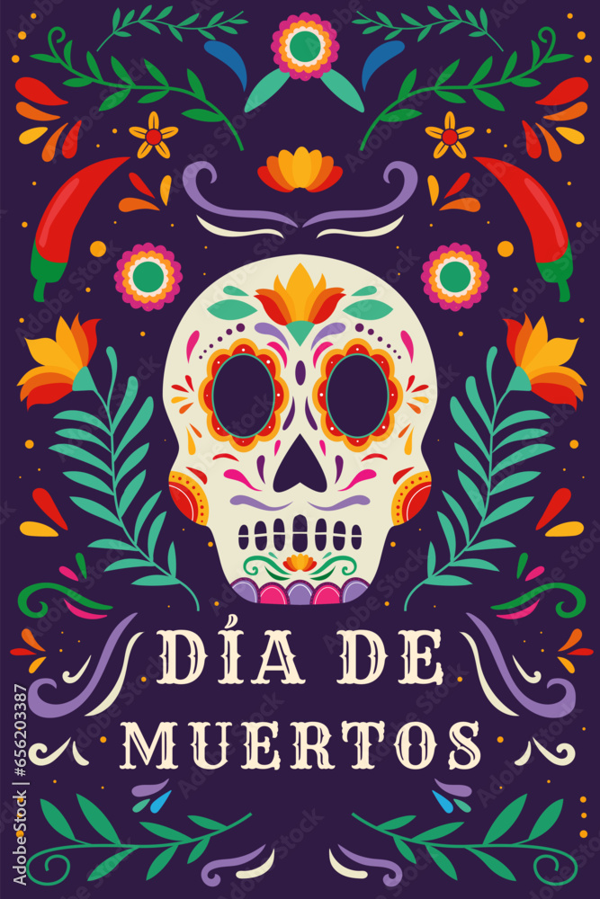 flat design vector dia de muertos vertical banner illustration flat design vector dia de muertos vertical banner illustration