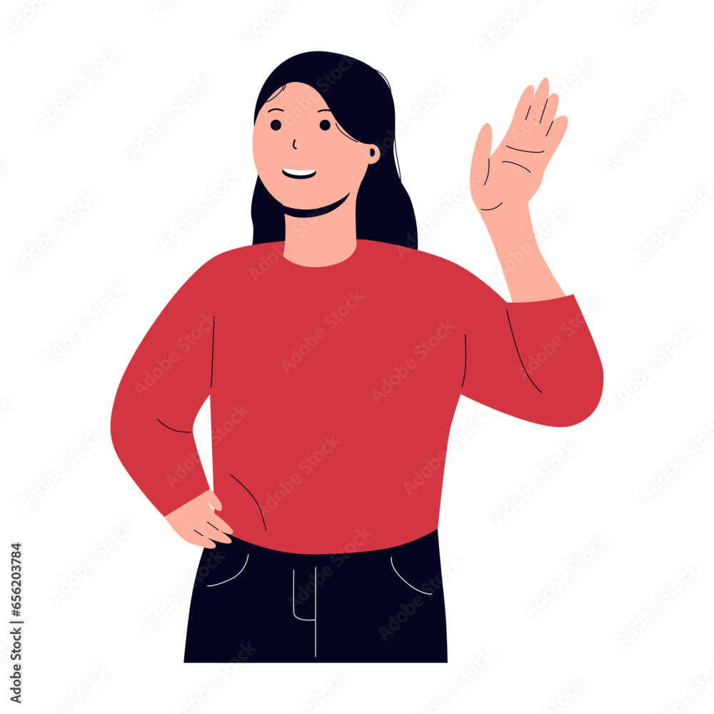 vector illustration of people waving, saying hello vector illustration of people waving, saying hello