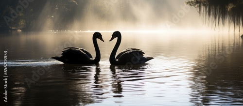 Lake Keepit NSW Australia has black swans photo