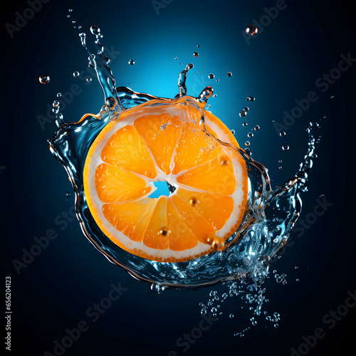 orange and water splash