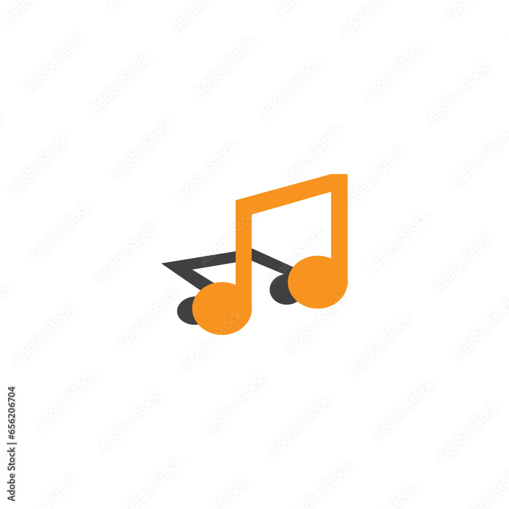 music shadow logo template illustration notes vector