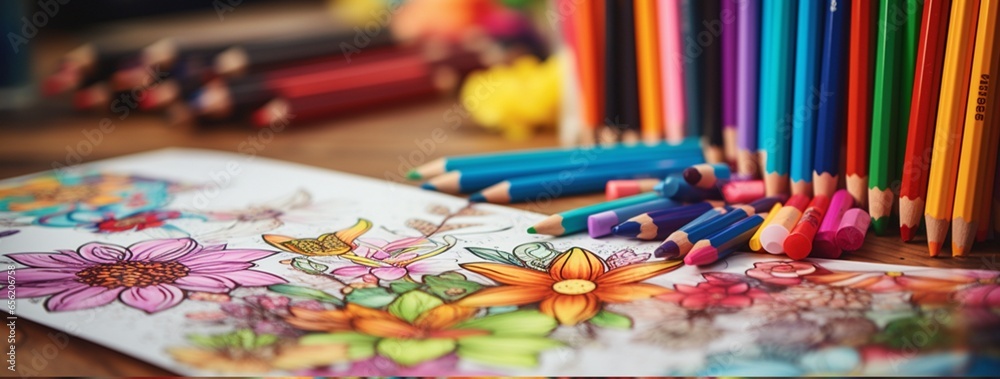 Children color pencils , Back to school Concept 