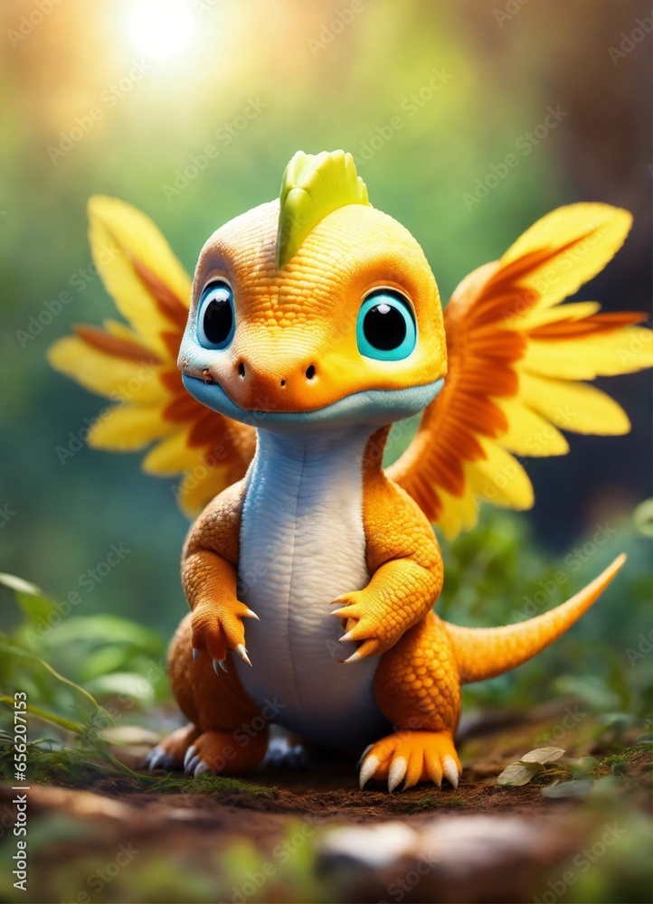 Adorable Dragon in jungle 