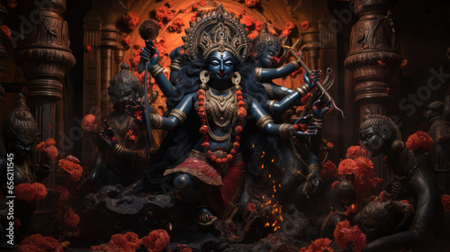 Maa Kali idol in temple photo