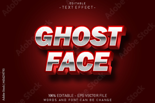 ghost face editable text effect 3 d emboss style Design