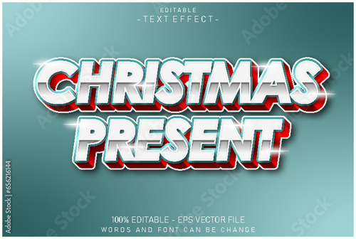 Christmas present editable text effect 3 d emboss style Design