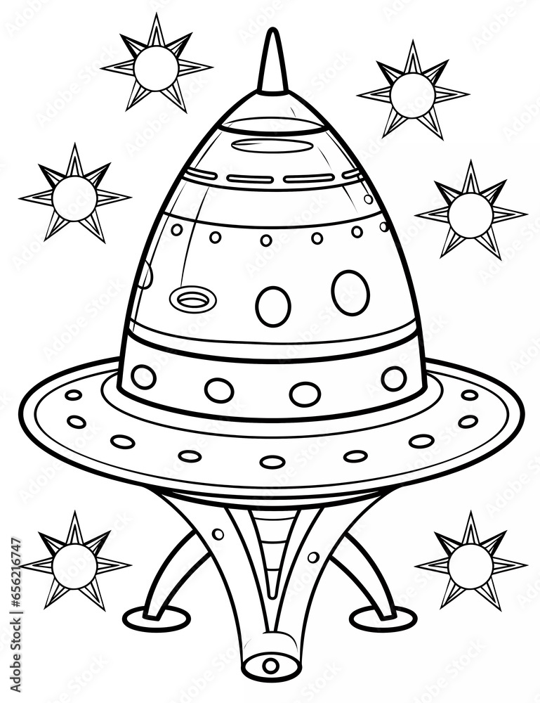 simple-colouring-page-activity-for-kids-coloring-the-rocket-surrounded