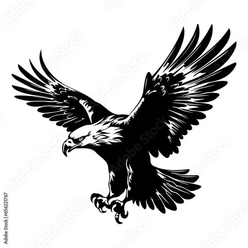 Bald flying eagle Illustrations