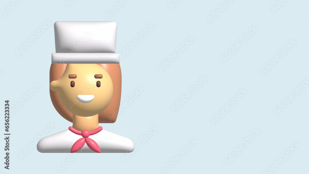 Cute сasual brunette girl wearing white t-shirt empty spacefor for text.3d illustration