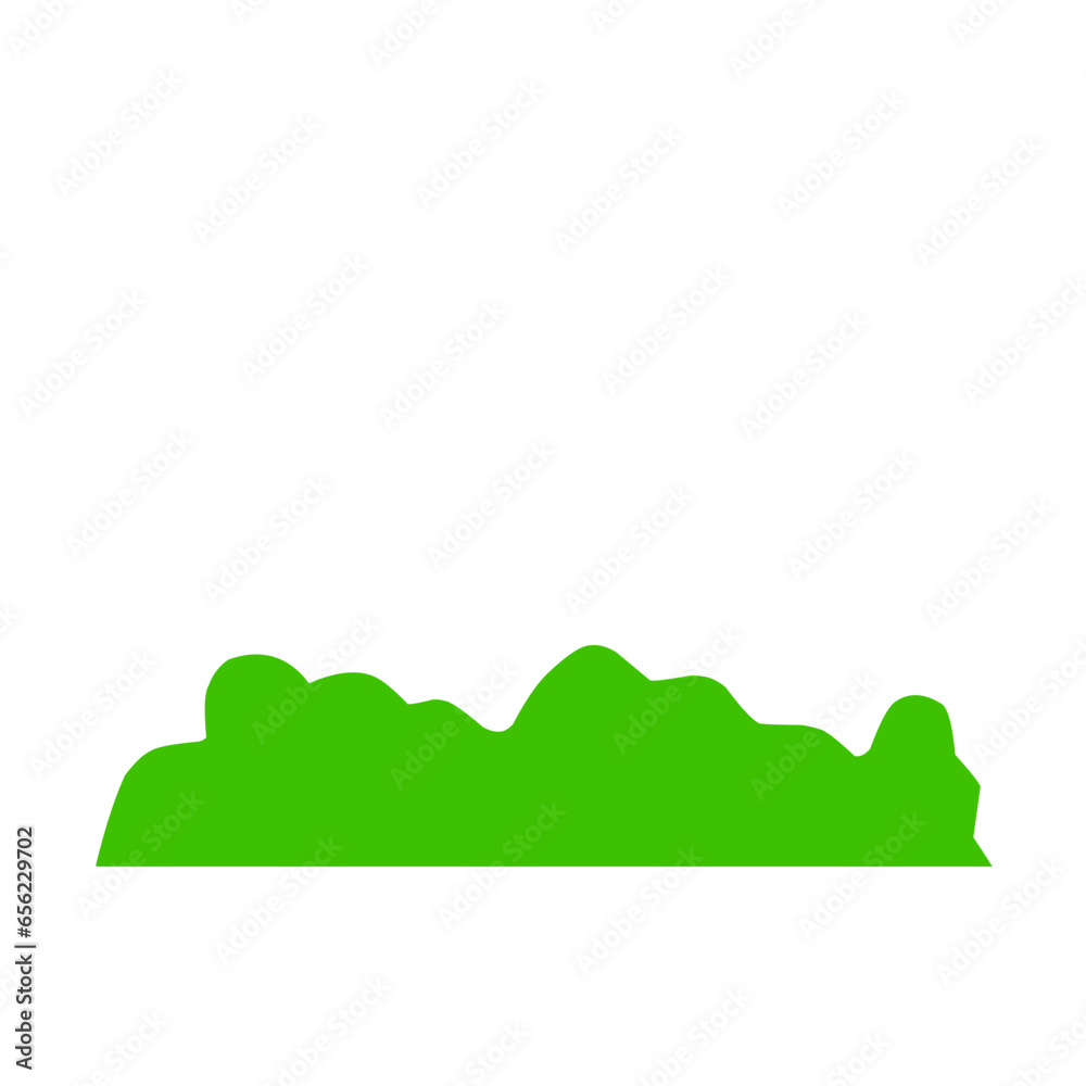 Cartoon Green Bush Silhouette