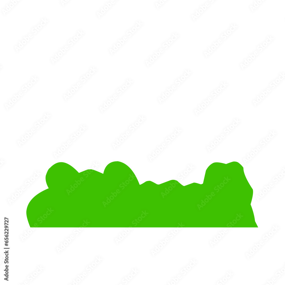 Cartoon Green Bush Silhouette