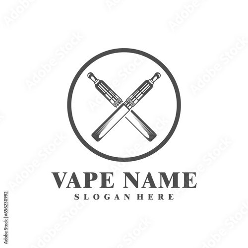 Vape logo design concept vector. Vaping illustration design