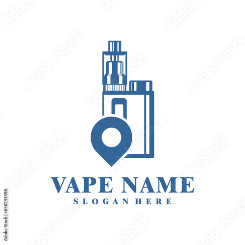 Vape with Point logo design concept vector. Vaping illustration design