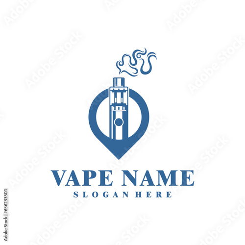 Vape with Point logo design concept vector. Vaping illustration design