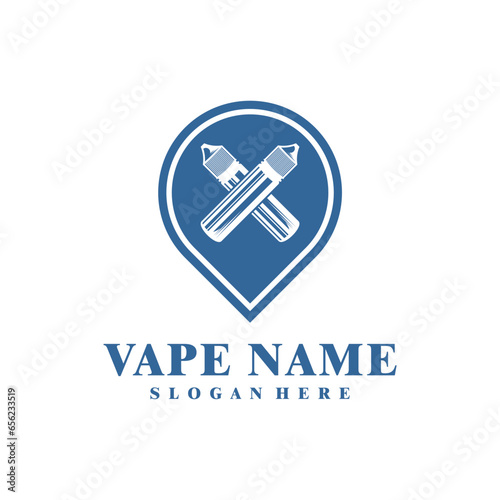 Vape with Point logo design concept vector. Vaping illustration design