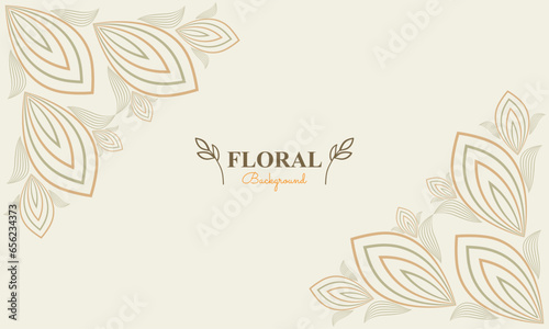 floral background with abstract natural shape, leaf and floral ornament in soft pastel color style