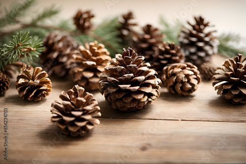 Minimalist Pinecones In Christmas Winter