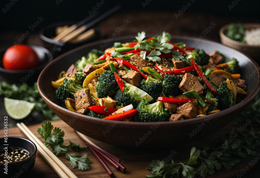 Pan asian stir fry dish Pan asian stir fry dish