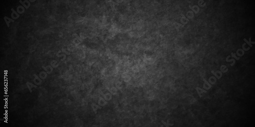 Dark Black background texture, old vintage charcoal black backdrop paper with watercolor. Abstract background with black wall surface, black stucco texture. Black gray satin dark texture luxurious. 