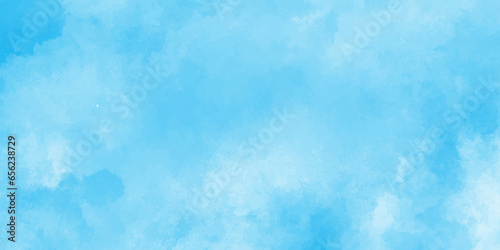 Abstract blurry defocused and grainy blue sky shades Watercolor background, blue grunge texture with white smoke, fresh and clear marble painting blue watercolor background for any design.