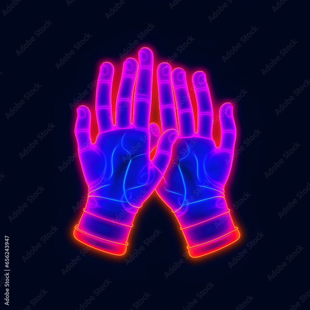hand with light hand with light