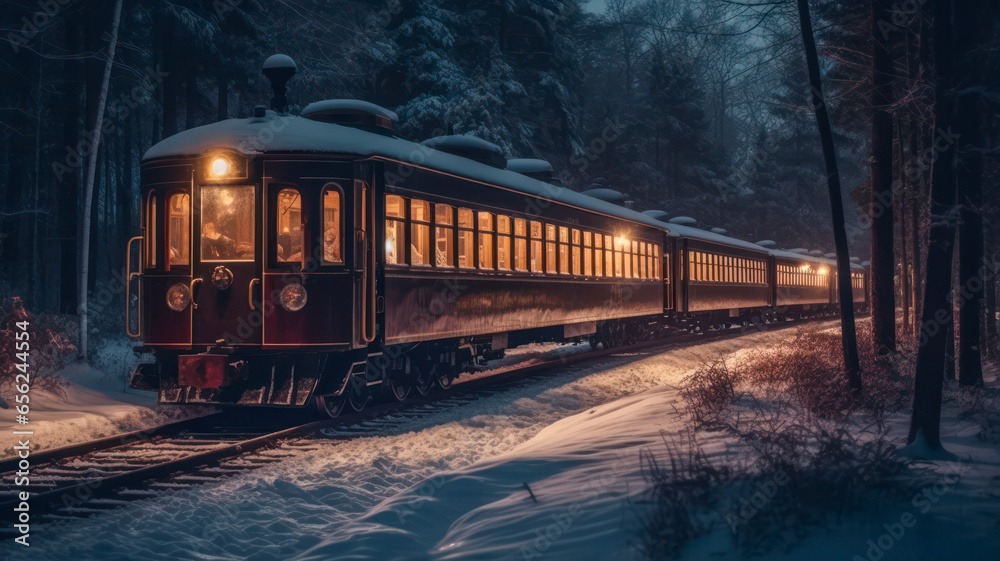 Obraz premium Railway in winter-wonderland