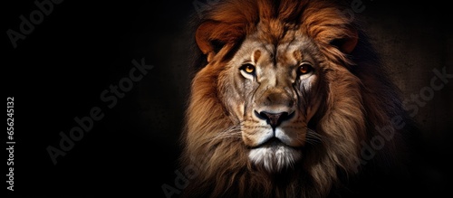Single wildlife animal portrait lion king