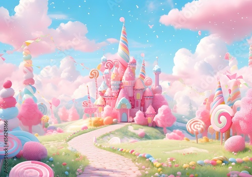 Sweet candy world illustration