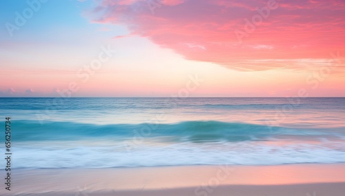Beautiful sunset on the beach. Panoramic seascape © Meow Creations