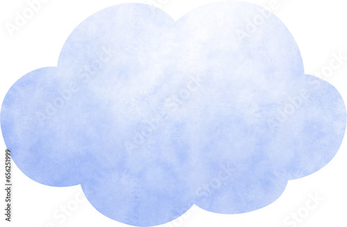 Blue watercolor cloud 