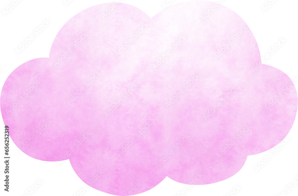 Pink watercolor cloud 