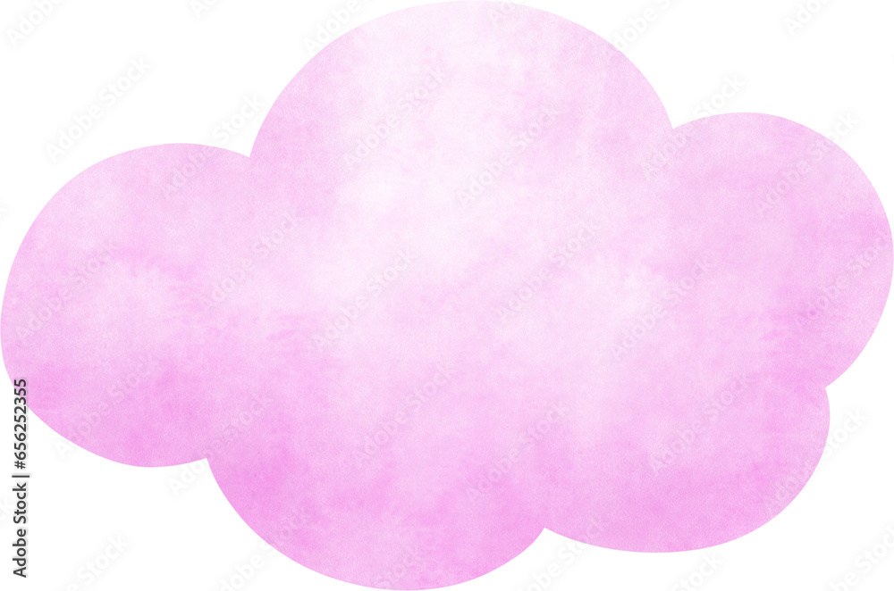 Pink watercolor cloud 